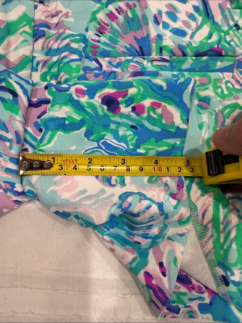 Lilly Pulitzer Aqua Teal Pink Sea-Print Bermuda Shorts - Picture 4 of 5